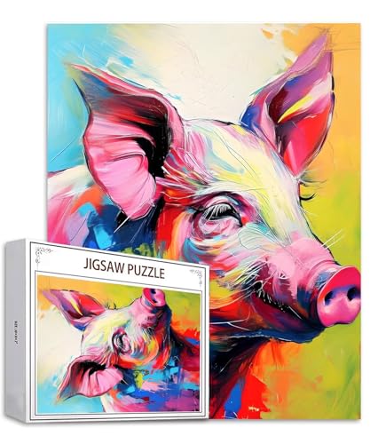 Puzzle 1000 Teile Tier Puzzle Erwachsene, Holzpuzzle Erwachsene Puzzelmatten, Mehrfarbig Holzpuzzle, Klassische Puzzles Schwein Wooden Jigsaw, Geschicklichkeitsspiel für die Ganze Familie S-611 Puzzle 1000 Teile Tier Puzzle Erwachsene, Holzpuzzle Erwachsene Puzzelmatten, Mehrfarbig Holzpuzzle, Klassische Puzzles Schwein Wooden Jigsaw, Geschicklichkeitsspiel für die Ganze Familie S-611 von Saweefog
