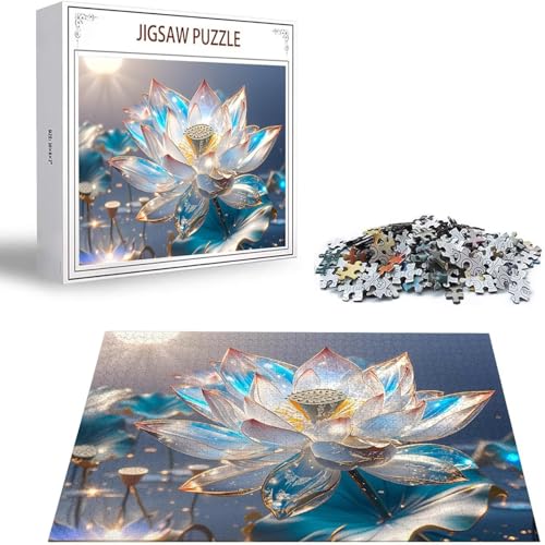 Puzzle 1000 Teile Traum Puzzle Erwachsene, Holzpuzzle Erwachsene Puzzelmatten, Mehrfarbig Holzpuzzle, Klassische Puzzles Lotus Wooden Jigsaw, Geschicklichkeitsspiel für die Ganze Familie S-319 von Saweefog