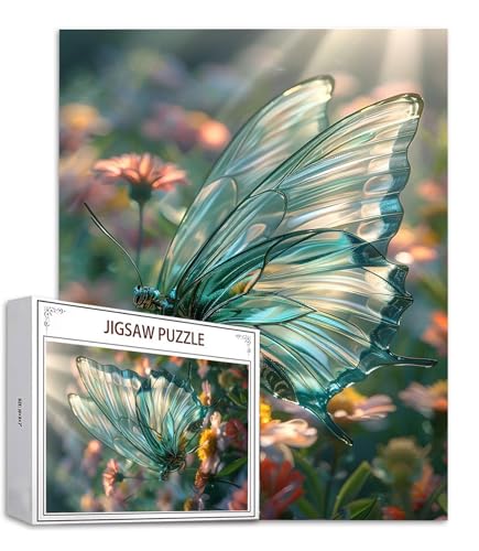 Puzzle 1000 Teile Traum Puzzle Erwachsene, Holzpuzzle Erwachsene Puzzelmatten, Mehrfarbig Holzpuzzle, Klassische Puzzles Schmetterling Wooden Jigsaw, Geschicklichkeitsspiel für die Ganze Familie S-818 von Saweefog