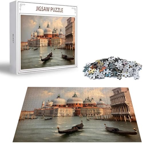Puzzle 1000 Teile Venedig Puzzle Erwachsene, Holzpuzzle Erwachsene Puzzelmatten, Mehrfarbig Holzpuzzle, Klassische Puzzles Wasserstadt Wooden Jigsaw, Geschicklichkeitsspiel für die Ganze Familie S-438 von Saweefog