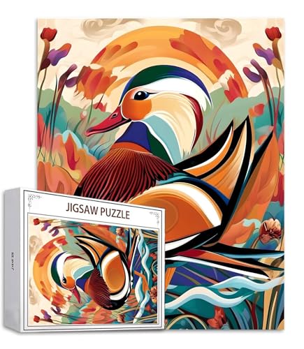 Puzzle 200 Teile Blume Puzzle Erwachsene, Holzpuzzle Erwachsene Puzzelmatten, Mehrfarbig Holzpuzzle, Klassische Puzzles Mandarinente Wooden Jigsaw, Geschicklichkeitsspiel für die Ganze Familie S-717 von Saweefog