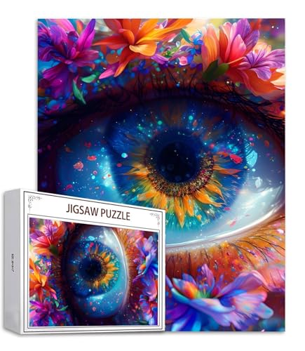 Puzzle 300 Teile Blume Puzzle Erwachsene, Holzpuzzle Erwachsene Puzzelmatten, Mehrfarbig Holzpuzzle, Klassische Puzzles Auge Wooden Jigsaw, Geschicklichkeitsspiel für die Ganze Familie, Geschenk S-714 von Saweefog