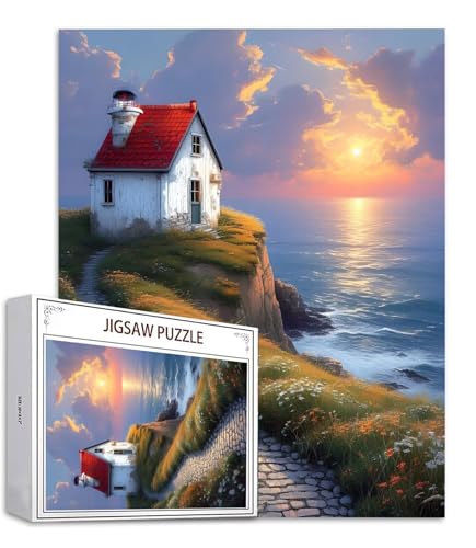 Puzzle 4000 Teile Leuchtturm Puzzle Erwachsene, Holzpuzzle Erwachsene Puzzelmatten, Mehrfarbig Holzpuzzle, Klassische Puzzles See Wooden Jigsaw, Geschicklichkeitsspiel für die Ganze Familie S-561 von Saweefog