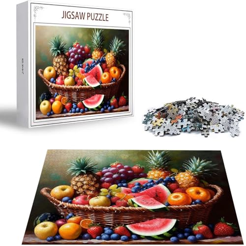 Retro Puzzle 500 Teile Obst Puzzle Erwachsene, Holzpuzzle Erwachsene, DIY Groß Puzzelmatten, Premium Quality Klassische Wooden Jigsaw, Holzpuzzle ab 14 Jahren für Jungen, Geschenke Mädche S-140 von Saweefog
