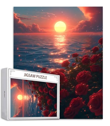 Rose Puzzle 500 Teile Sonnenuntergang Puzzle Erwachsene, Holzpuzzle Erwachsene, DIY Groß Puzzelmatten, Premium Klassische Wooden Jigsaw, Holzpuzzle ab 14 Jahren für Jungen, Geschenke Mädche S-799 Rose Puzzle 500 Teile Sonnenuntergang Puzzle Erwachsene, Holzpuzzle Erwachsene, DIY Groß Puzzelmatten, Premium Klassische Wooden Jigsaw, Holzpuzzle ab 14 Jahren für Jungen, Geschenke Mädche S-799 von Saweefog
