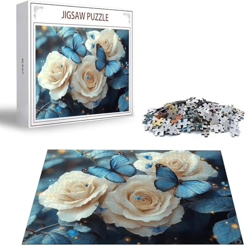 Rose Puzzle 5000 Teile Schmetterling Puzzle Erwachsene, Holzpuzzle Erwachsene, DIY Groß Puzzelmatten, Premium Klassische Wooden Jigsaw, Holzpuzzle ab 14 Jahren für Jungen, Geschenke Mädche S-304 von Saweefog