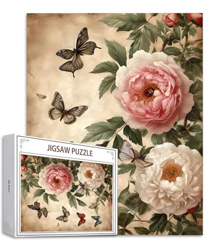 Schmetterling Puzzle 300 Teile Blume Puzzle Erwachsene, Holzpuzzle Erwachsene, DIY Groß Puzzelmatten, Premium Klassische Wooden Jigsaw, Holzpuzzle ab 14 Jahren für Jungen, Geschenke Mädche S-660 von Saweefog