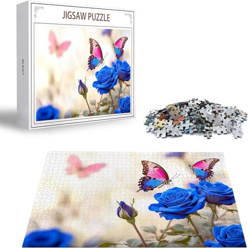 Schmetterling Puzzle 500 Teile Rose Puzzle Erwachsene, Holzpuzzle Erwachsene, DIY Groß Puzzelmatten, Premium Klassische Wooden Jigsaw, Holzpuzzle ab 14 Jahren für Jungen, Geschenke Mädche S-179 von Saweefog