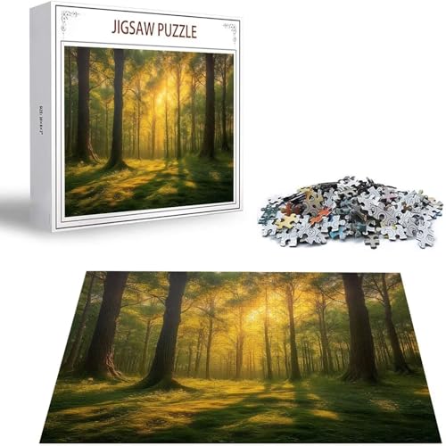 Sonnenlicht Puzzle 1500 Teile Wald Puzzle Erwachsene, Holzpuzzle Erwachsene, DIY Groß Puzzelmatten, Premium Quality Klassische Wooden Jigsaw, Holzpuzzle ab 14 Jahren für Jungen, Geschenke Mädche S-462 von Saweefog