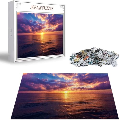 Sonnenuntergang Puzzle 300 Teile See Puzzle Erwachsene, Holzpuzzle Erwachsene, DIY Groß Puzzelmatten, Premium Klassische Wooden Jigsaw, Holzpuzzle ab 14 Jahren für Jungen, Geschenke Mädche S-279 von Saweefog