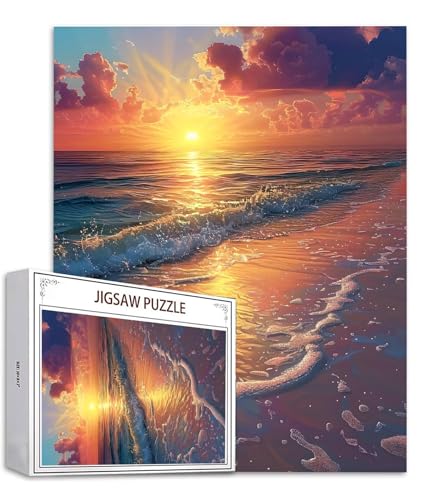 Sonnenuntergang Puzzle 3000 Teile Ozean Puzzle Erwachsene, Holzpuzzle Erwachsene, DIY Groß Puzzelmatten, Premium Quality Klassische Wooden Jigsaw, Holzpuzzle ab 14 Jahren für Jungen, Geschenke S-766 von Saweefog