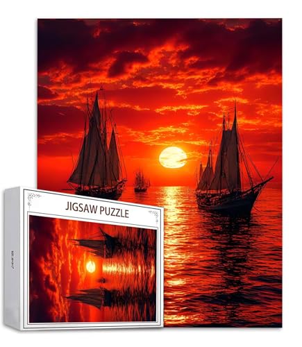 Sonnenuntergang Puzzle 500 Teile Segelboot Puzzle Erwachsene, Holzpuzzle Erwachsene, DIY Groß Puzzelmatten, Premium Klassische Wooden Jigsaw, Holzpuzzle ab 14 Jahren für Jungen, Geschenke S-764 Sonnenuntergang Puzzle 500 Teile Segelboot Puzzle Erwachsene, Holzpuzzle Erwachsene, DIY Groß Puzzelmatten, Premium Klassische Wooden Jigsaw, Holzpuzzle ab 14 Jahren für Jungen, Geschenke S-764 von Saweefog