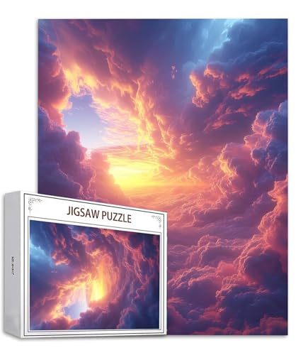 Sonnenuntergang Puzzle 500 Teile Wolke Puzzle Erwachsene, Holzpuzzle Erwachsene, DIY Groß Puzzelmatten, Premium Quality Klassische Wooden Jigsaw, Holzpuzzle ab 14 Jahren für Jungen, Geschenke S-776 von Saweefog