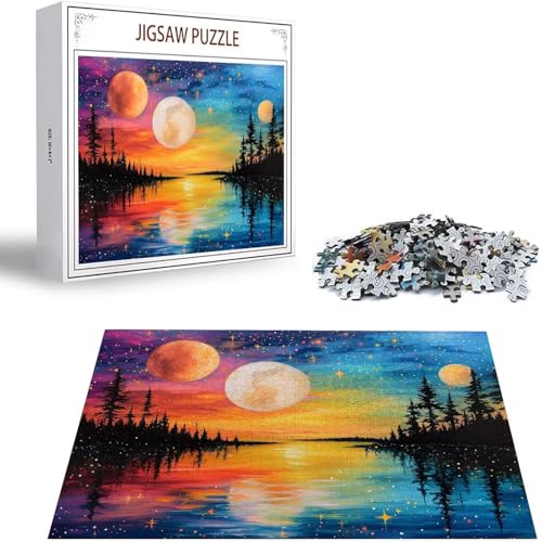 Sonnenuntergang Puzzle 5000 Teile See Puzzle Erwachsene, Holzpuzzle Erwachsene, DIY Groß Puzzelmatten, Premium Klassische Wooden Jigsaw, Holzpuzzle ab 14 Jahren für Jungen, Geschenke Mädche S-280 von Saweefog