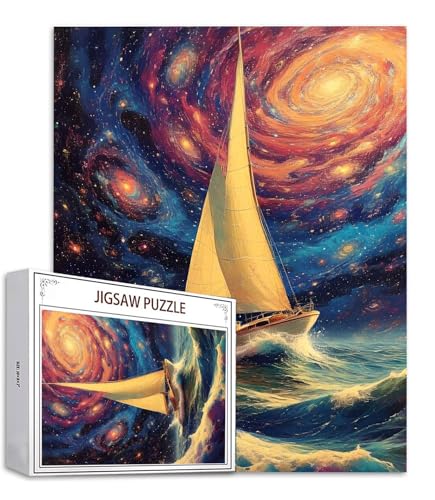 Sternenhimmel Puzzle 1500 Teile Boot Puzzle Erwachsene, Holzpuzzle Erwachsene, DIY Groß Puzzelmatten, Premium Klassische Wooden Jigsaw, Holzpuzzle ab 14 Jahren für Jungen, Geschenke Mädche S-937 von Saweefog