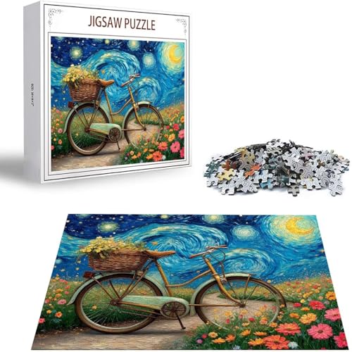 Sternenhimmel Puzzle 500 Teile Fahrrad Puzzle Erwachsene, Holzpuzzle Erwachsene, DIY Groß Puzzelmatten, Premium Quality Klassische Wooden Jigsaw, Holzpuzzle ab 14 Jahren für Jungen, Geschenke S-455 von Saweefog