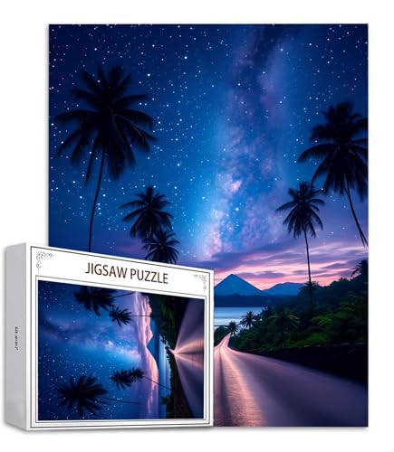Sternenhimmel Puzzle 5000 Teile Nachtansicht Puzzle Erwachsene, Holzpuzzle Erwachsene, DIY Groß Puzzelmatten, Premium Klassische Wooden Jigsaw, Holzpuzzle ab 14 Jahren für Jungen, Geschenke S-959 von Saweefog