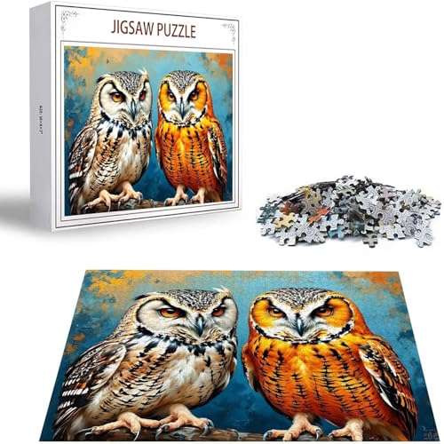 Tier Puzzle 500 Teile Eule Puzzle Erwachsene, Holzpuzzle Erwachsene, DIY Groß Puzzelmatten, Premium Quality Klassische Wooden Jigsaw, Holzpuzzle ab 14 Jahren für Jungen, Geschenke Mädche S-99 von Saweefog