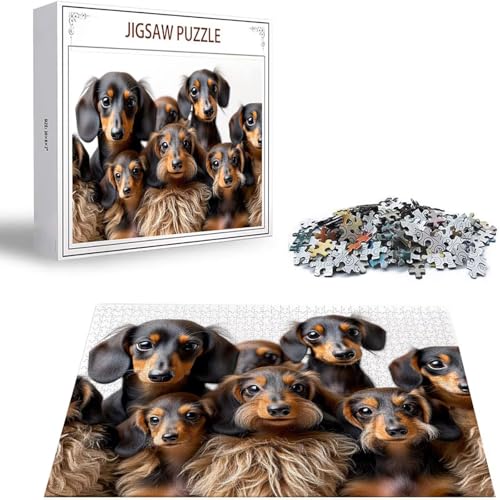 Tier Puzzle 500 Teile Hund Puzzle Erwachsene, Holzpuzzle Erwachsene, DIY Groß Puzzelmatten, Premium Quality Klassische Wooden Jigsaw, Holzpuzzle ab 14 Jahren für Jungen, Geschenke Mädche S-76 von Saweefog