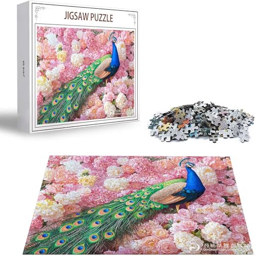 Tier Puzzle 500 Teile Pfau Puzzle Erwachsene, Holzpuzzle Erwachsene, DIY Groß Puzzelmatten, Premium Quality Klassische Wooden Jigsaw, Holzpuzzle ab 14 Jahren für Jungen, Geschenke Mädche S-109 von Saweefog