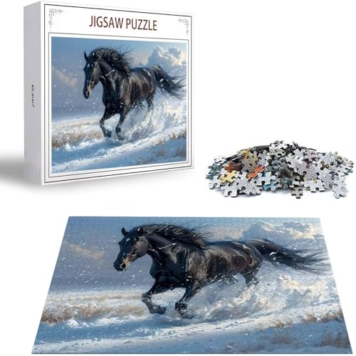 Tier Puzzle 500 Teile Pferd Puzzle Erwachsene, Holzpuzzle Erwachsene, DIY Groß Puzzelmatten, Premium Quality Klassische Wooden Jigsaw, Holzpuzzle ab 14 Jahren für Jungen, Geschenke Mädche S-97 von Saweefog