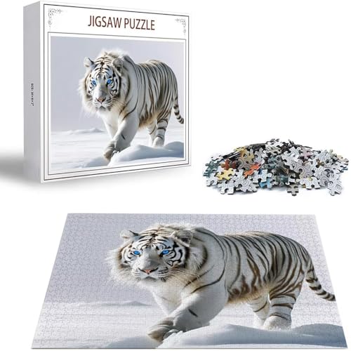 Tier Puzzle 500 Teile Tiger Puzzle Erwachsene, Holzpuzzle Erwachsene, DIY Groß Puzzelmatten, Premium Quality Klassische Wooden Jigsaw, Holzpuzzle ab 14 Jahren für Jungen, Geschenke Mädche S-94 von Saweefog