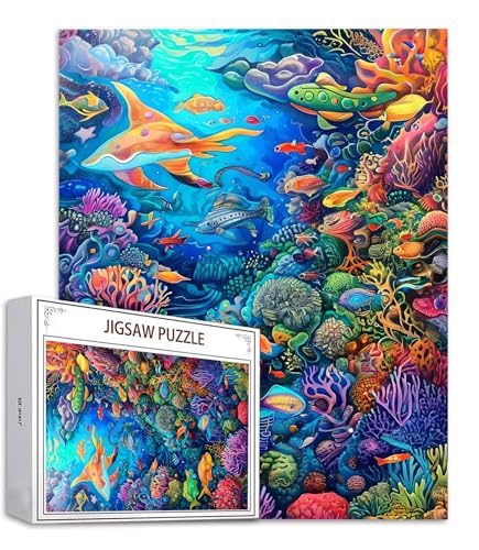 Unterwasserwelt Puzzle 300 Teile Tier Puzzle Erwachsene, Holzpuzzle Erwachsene, DIY Groß Puzzelmatten, Premium Klassische Wooden Jigsaw, Holzpuzzle ab 14 Jahren für Jungen, Geschenke Mädche S-633 von Saweefog
