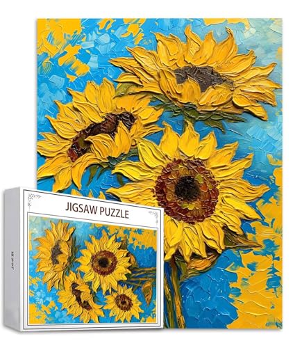 Van Gogh Puzzle 300 Teile Sonnenblume Puzzle Erwachsene, Holzpuzzle Erwachsene, DIY Groß Puzzelmatten, Premium Klassische Wooden Jigsaw, Holzpuzzle ab 14 Jahren für Jungen, Geschenke Mädche S-618 von Saweefog