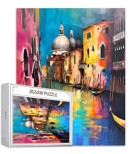 Venedig Puzzle 300 Teile Wasserstadt Puzzle Erwachsene, Holzpuzzle Erwachsene, DIY Groß Puzzelmatten, Premium Klassische Wooden Jigsaw, Holzpuzzle ab 14 Jahren für Jungen, Geschenke Mädche S-933 von Saweefog