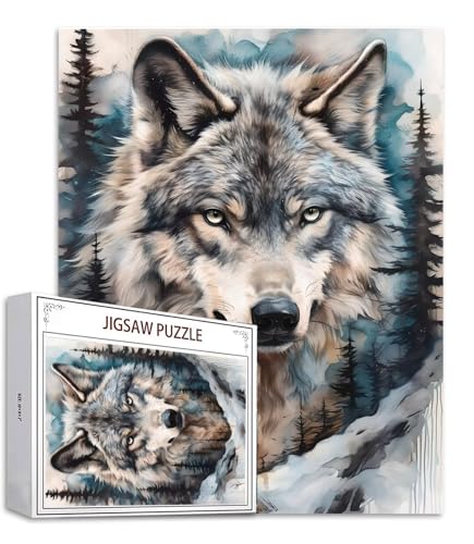 Wolf Puzzle 500 Teile Tier Puzzle Erwachsene, Holzpuzzle Erwachsene, DIY Groß Puzzelmatten, Premium Quality Klassische Wooden Jigsaw, Holzpuzzle ab 14 Jahren für Jungen, Geschenke Mädche S-752 Wolf Puzzle 500 Teile Tier Puzzle Erwachsene, Holzpuzzle Erwachsene, DIY Groß Puzzelmatten, Premium Quality Klassische Wooden Jigsaw, Holzpuzzle ab 14 Jahren für Jungen, Geschenke Mädche S-752 von Saweefog