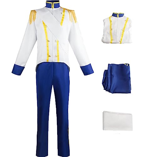 Saxcdyi Prinz Eric Kostüm für Herren Mittelalter Königlicher Prinz König Outfit Smoking Hose Band Set Halloween Cosplay Uniform 3XL von Saxcdyi