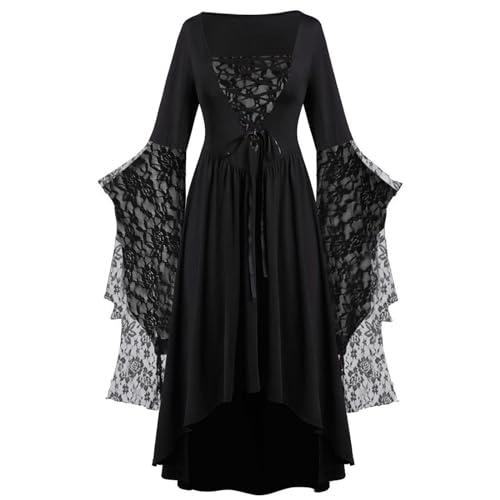 Mittelalterliches Kleid für Damen, Übergröße, Halloween-Kostüme, Gothic-Kleidung, Schmetterlingsärmel, Schnürung, langes Burlesque-Outfit, Renaissance, Mittelalter, viktorianischer Retro, Rockabilly Mittelalterliches Kleid für Damen, Übergröße, Halloween-Kostüme, Gothic-Kleidung, Schmetterlingsärmel, Schnürung, langes Burlesque-Outfit, Renaissance, Mittelalter, viktorianischer Retro, Rockabilly von Saxrel