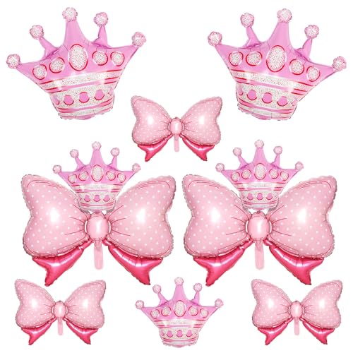 10 Stück rosa Kronenballons und rosa Bogenballon, helle Schleifenballons, große Pastellkrone, Folienballon mit zwei Größen für Geburtstag, Babyparty, Prinzessin, Königin, Themenparty, Hochzeit 10 Stück rosa Kronenballons und rosa Bogenballon, helle Schleifenballons, große Pastellkrone, Folienballon mit zwei Größen für Geburtstag, Babyparty, Prinzessin, Königin, Themenparty, Hochzeit von Saxuxu