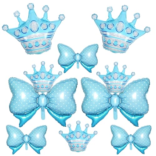 10 blaue Kronenballons und blauer Bogenballon, helle Schleifenballons, großer Kronen-Folienballon mit zwei Größen für Geburtstag, Babyparty, Prinzessin, Königin, Themenparty, Hochzeit, Brautparty 10 blaue Kronenballons und blauer Bogenballon, helle Schleifenballons, großer Kronen-Folienballon mit zwei Größen für Geburtstag, Babyparty, Prinzessin, Königin, Themenparty, Hochzeit, Brautparty von Saxuxu