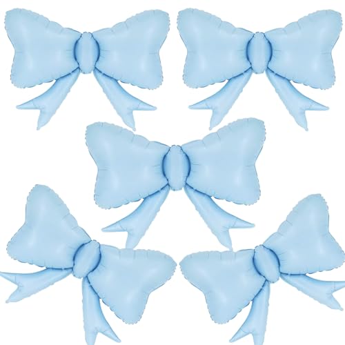 5 Stück Blaue Schleife Ballon, Große Retro Blau Bögen Ballons, Boho Riesige Schleife Folienballon Für Geburtstag Baby Shower Mädchen Frauen Party Hochzeit Brautdusche Bachelorette Verlobung Abschluss 5 Stück Blaue Schleife Ballon, Große Retro Blau Bögen Ballons, Boho Riesige Schleife Folienballon Für Geburtstag Baby Shower Mädchen Frauen Party Hochzeit Brautdusche Bachelorette Verlobung Abschluss von Saxuxu