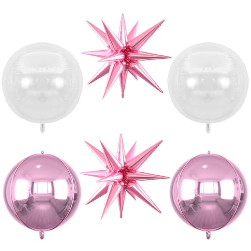 6 x 55,9 cm große rosa Sternballons und 4D-Folienballons, rosa Sternballon, schillernder 4D-Folien-Aluminiumballon für Geburtstag, Babyparty, Party, Hochzeit, Abschlussfeier, Jahrestag, Brautparty 6 x 55,9 cm große rosa Sternballons und 4D-Folienballons, rosa Sternballon, schillernder 4D-Folien-Aluminiumballon für Geburtstag, Babyparty, Party, Hochzeit, Abschlussfeier, Jahrestag, Brautparty von Saxuxu