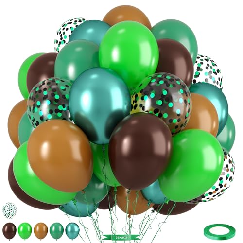 Braune und grüne Luftballons, 30,5 cm, Kaffeebraun Smaragd, Dunkelmetallic, Grün, Konfetti-Ballons für Camping-Spiel, Dschungel-Thema, Wald-Abenteuer, Geburtstag, Babyparty, Party-Dekorationen Braune und grüne Luftballons, 30,5 cm, Kaffeebraun Smaragd, Dunkelmetallic, Grün, Konfetti-Ballons für Camping-Spiel, Dschungel-Thema, Wald-Abenteuer, Geburtstag, Babyparty, Party-Dekorationen von Saxuxu