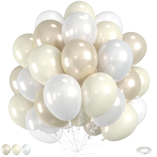 Doppelt gefüllte Perlenballons, 60 Stück, perlweiße Luftballons, zwei Arten, doppelt gefüllter Sand-weißer Ballon für Mädchen, Frauen, Damen, Geburtstag, Babyparty, Party, Hochzeit, Brautparty Doppelt gefüllte Perlenballons, 60 Stück, perlweiße Luftballons, zwei Arten, doppelt gefüllter Sand-weißer Ballon für Mädchen, Frauen, Damen, Geburtstag, Babyparty, Party, Hochzeit, Brautparty von Saxuxu