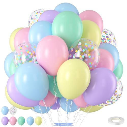 Pastellfarbene Luftballons, 30,5 cm, Macaron, Rosa, Lila, Blau, Gelb, Grün, Konfetti, Regenbogenballons, verschiedene Farben, für Kinder, Prinzessinnen, Mädchen, Pastellfarben, Geburtstag Pastellfarbene Luftballons, 30,5 cm, Macaron, Rosa, Lila, Blau, Gelb, Grün, Konfetti, Regenbogenballons, verschiedene Farben, für Kinder, Prinzessinnen, Mädchen, Pastellfarben, Geburtstag von Saxuxu