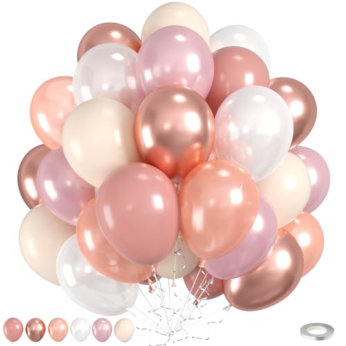 Staubige rosa Luftballons, 60 Stück, rosafarbene Luftballons, doppelt gefüllt, beigefarbener Ballon, Perlweiß, Metallic, Roségold, Ballon für Mädchen, Damen, Geburtstag, Babyparty, Party, Hochzeit Staubige rosa Luftballons, 60 Stück, rosafarbene Luftballons, doppelt gefüllt, beigefarbener Ballon, Perlweiß, Metallic, Roségold, Ballon für Mädchen, Damen, Geburtstag, Babyparty, Party, Hochzeit von Saxuxu
