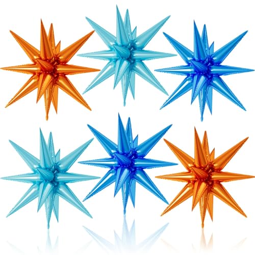 Stern-Luftballons, 55,9 cm, blaue und orangefarbene Sternballons, Explosionsstern-Mylar-Folienballons, Sternkegel-Ballons, Spike-Ballon für Geburtstag, Abschlussfeier, Hochzeit, Neujahr, Stern-Luftballons, 55,9 cm, blaue und orangefarbene Sternballons, Explosionsstern-Mylar-Folienballons, Sternkegel-Ballons, Spike-Ballon für Geburtstag, Abschlussfeier, Hochzeit, Neujahr, von Saxuxu