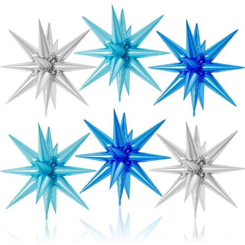 Stern-Luftballons, 55,9 cm, blaue und silberne Sternballons, Explosionsstern-Mylar-Folienballons, Sternkegel-Ballons, Spike-Ballon für Geburtstag, Abschlussfeier, Hochzeit, Neujahr, Party-Dekorationen Stern-Luftballons, 55,9 cm, blaue und silberne Sternballons, Explosionsstern-Mylar-Folienballons, Sternkegel-Ballons, Spike-Ballon für Geburtstag, Abschlussfeier, Hochzeit, Neujahr, Party-Dekorationen von Saxuxu