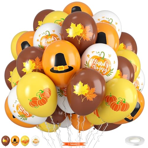 Thanksgiving-Luftballons, 30,5 cm, Orange, Kaffee, Braun, Gelb, Weiß, Kürbis, Herbst-Ahorn-Luftballons für Kinder, Jungen, Mädchen, Erntedankfest, Herbst, Geburtstag, Herbst, Party, Dekoration, Kürbis Thanksgiving-Luftballons, 30,5 cm, Orange, Kaffee, Braun, Gelb, Weiß, Kürbis, Herbst-Ahorn-Luftballons für Kinder, Jungen, Mädchen, Erntedankfest, Herbst, Geburtstag, Herbst, Party, Dekoration, Kürbis von Saxuxu