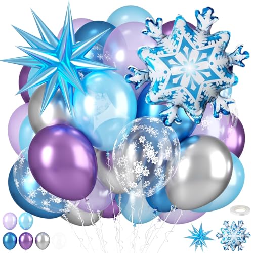 Forzen Luftballons, blau, silber, lila, klare Luftballons mit Schneeflocken-Ballon für Kinder, Winter, Forzen, Geburtstag, Schneeparty, Babyparty, Hochzeit, Hintergrund Forzen Luftballons, blau, silber, lila, klare Luftballons mit Schneeflocken-Ballon für Kinder, Winter, Forzen, Geburtstag, Schneeparty, Babyparty, Hochzeit, Hintergrund von Saxuxu
