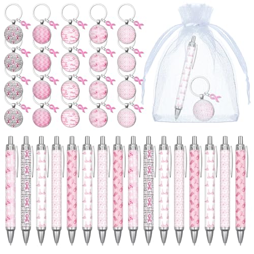 Sayglossy 50-teiliges Set für Brustkrebs-Bewusstseinsgeschenke, rosa Schleife, Schlüsselanhänger und Stifte, Großpackung mit transparenten Geschenktüten, 5 Stile, Brustkrebs-Bewusstseinszubehör Sayglossy 50-teiliges Set für Brustkrebs-Bewusstseinsgeschenke, rosa Schleife, Schlüsselanhänger und Stifte, Großpackung mit transparenten Geschenktüten, 5 Stile, Brustkrebs-Bewusstseinszubehör von Sayglossy