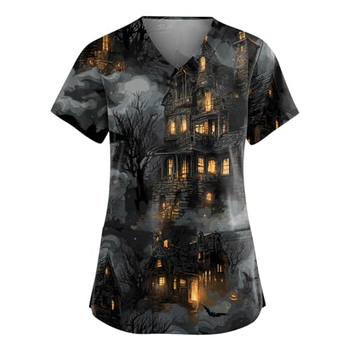 Kasack Damen Halloween Lässig Arbeitskleidung & Uniformen Arztkittel Fledermaus Halloween-Kostüme Medizinische Berufsbekleidung V-Ausschnitt Kittel Kostüm Gothic Kurzarm Op Kleidung (1-Dark Gray,5XL) Kasack Damen Halloween Lässig Arbeitskleidung & Uniformen Arztkittel Fledermaus Halloween-Kostüme Medizinische Berufsbekleidung V-Ausschnitt Kittel Kostüm Gothic Kurzarm Op Kleidung (1-Dark Gray,5XL) von Saymany