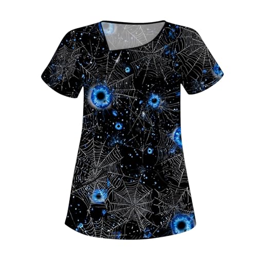 Saymany Damen Halloween Kasack Locker Kostüm Arbeitskleidung & Uniformen Casual Halloween-Kostüm Kostume Hexe Arztkittel Gothic Geister Pflege Kleidung Herren （2-Navy，S） von Saymany