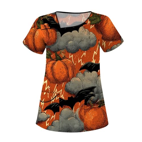 Saymany Halloween Kostüm Damen Kasack V-Ausschnitt Große Größen Bequem Gothic Kostüm Lässig Laborkittel Locker Arztkittel （4-Earthy Yellow，3XL） von Saymany