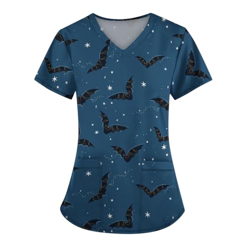 Saymany Kasack Damen Halloween Casual Kostüm Für Erwachsene Locker Gothic Halloween-Kostüme Lässig Horror Kostume Bequem Arzt （4-Dark Blue，M） von Saymany