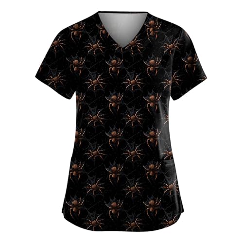 Saymany Kasack Damen Halloween Fledermaus Halloween-Kostüm Mit Taschen Kostüm Halloween-Kostüme Locker Herren Arbeitskleidung & Uniformen Druck Arzt （2-Multicolor，XXL） von Saymany
